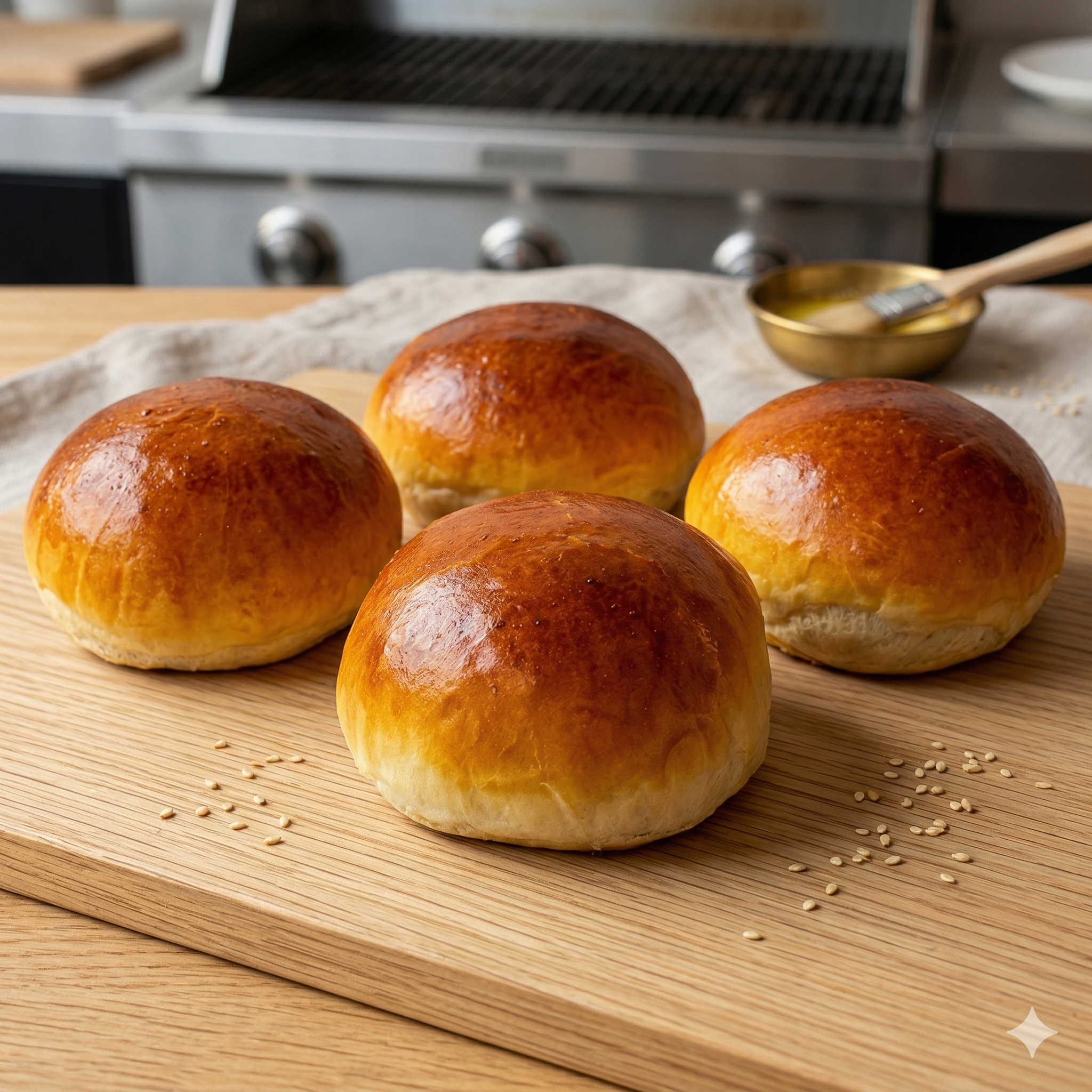 Pan Hamburguesa Brioche Mediano x4 70gr/und - La Carnicerie