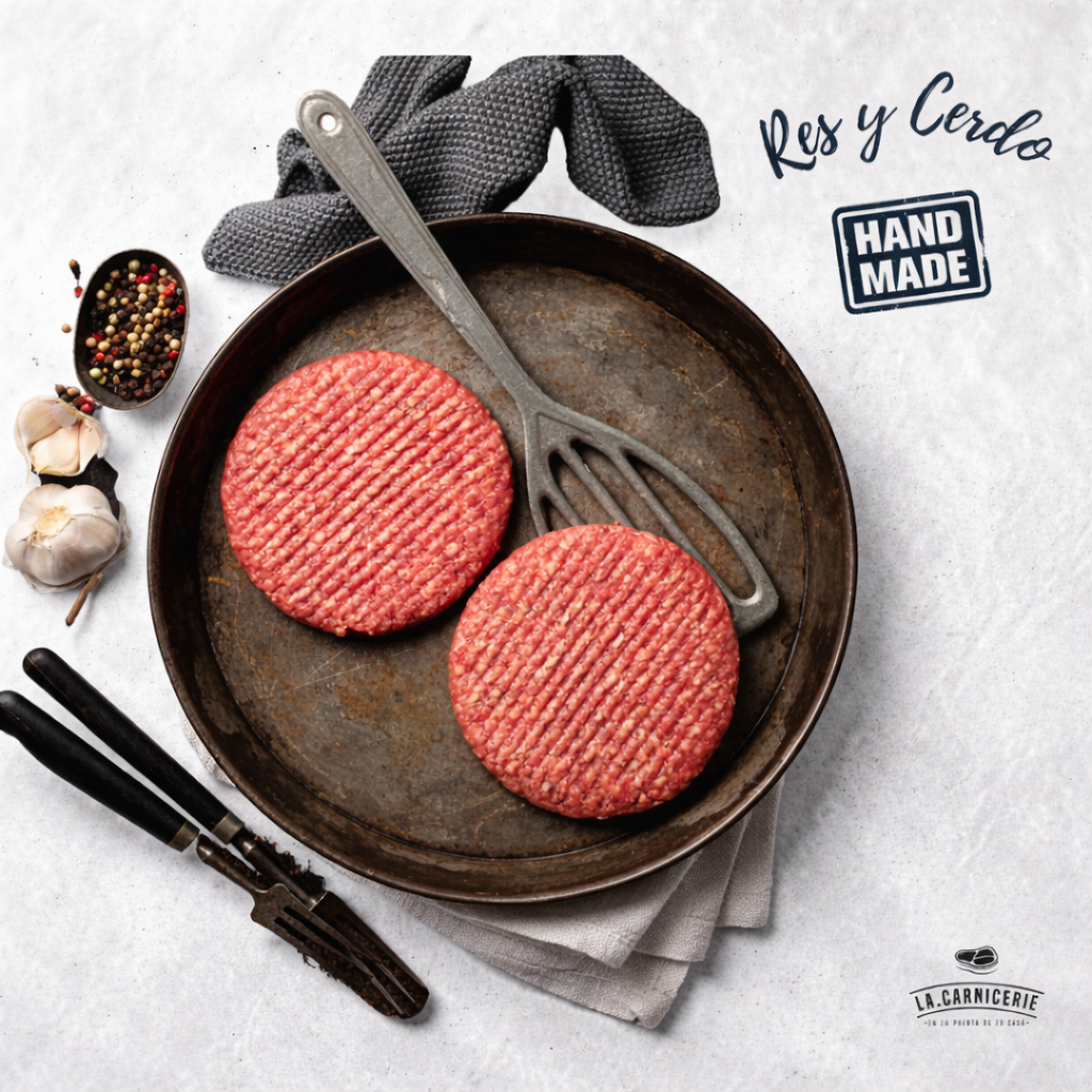 Hamburguesa Res y Cerdo Hecho a mano — La Carnicerie carnes premium Colombia