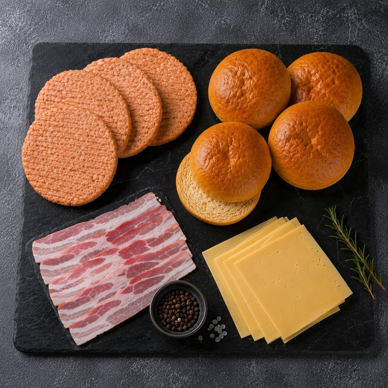 Kit de hamburguesas de pollo con pan brioche, queso y tocineta – La Carnicerie