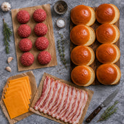 Kit de bolitas de carne para hamburguesas smash con pan brioche, queso cheddar y tocineta – La Carnicerie